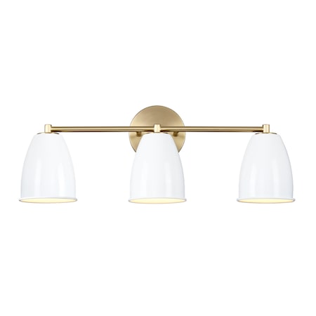 Designers Fountain Biba 24in 3-Light Brushed Gold Modern Indoor Vanity Light with Ice Mist Metal Shades D300M-3B-BG